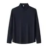 Camisa de manga larga de alta gama, sin costuras, con bordado estampado, top casual resistente a las arrugas, camisa de negocios antibacteriana 7A de otoño