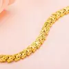Kubo Color Oro Bañado en Oro Pulsera de 8 mm Latón Bañado en Oro Real Pulsera para Mujer Joyería de Oro Estilo Coreano Pulsera Bañada en Oro