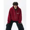 Sudadera con capucha vintage para hombre, peso pesado, bordada, lavada a la arena, nueva para Otoño/Invierno 2026, chaqueta de alta gama, holgada, engrosada, con forro polar