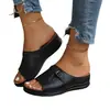 Sandalias de cuña de verano de talla grande con hebilla hueca y punta abierta para mujer, estilo nuevo, comercio exterior, suela suave, cómodas, para uso diario casual