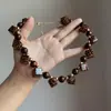 Nuevo Estilo de Otoño Temprano Collar Personalizado Creativo Cuadrado Lunares Ámbar Estampado Leopardo Cadena de Clavícula Exagerada para Mujer Diseño de Nicho