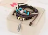 Pulsera de estilo dulce y lindo para mujer, venta al por mayor, moda, elegante, versátil, con colgante de hoja, pulsera de cuero genuino