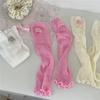Calcetines Ioulor con Etiqueta de Dopamina, Estilo Chica Caliente del Milenio, Color Sólido, Calcetines Holgados de Verano Transpirables, Estilo Coreano, Calcetines de Doble Aguja para Mujer
