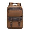 Mochila para Hombre de Viaje Mochila para Computadora Estudiante Retro Bolsa de Libros de Viaje Lona con Cera de Abeja con Cuero Superior