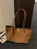 Bolso Melaleuca Retro Otoño Invierno Gran Capacidad Suede Mate Felpa Bolso Tote de Trabajo para Mujer Bolso de Viaje Transfronterizo