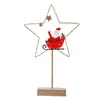 Luz LED colorida para modelagem de luzes quentes transfronteiriças Árvore de Natal Festival Luz antiga Floco de neve plano de ferro Decoração de base de madeira
