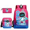 Mochila Nueva de Tres Piezas Transfronteriza para el Inicio de la Temporada Escolar, Bolso Cruzado, Estuche para Lápices, Robot del Universo Astro Bot, Mochila Escolar