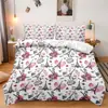 SHEIN jogo de cama de três peças decoração de feriado Dia dos Namorados impressão digital quarto decoração de casa jogo de cama de três peças