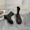 Botas Negras Estilo Martin Delgadas para Mujer, Nuevo Modelo 2026, Botines Marrones de Cuero Suave Delgado de Verano, Modernos Botines Marrones Cortos para Mujer