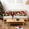 2026 Cojín de Felpa Corta Cubierta para Cojín Lumbar Papa Noel Campana Corona Cubierta para Cojín Decoración Venta al por Mayor Moderna Minimalista
