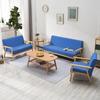 Sofá de tela nórdico dormitorio moderno minimalista sala de estar silla de madera individual doble tienda de ropa simple habitación de alquiler apartamento pequeño
