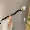 Grampo de Cabelo Flor com Franja Antigo de Alta Qualidade Novo Disco de Madeira Chinês para Cabelo Grampo de Cabelo Estilo Nacional Grampo de Cabelo Hanfu Adorno de Cabeça