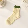 Calcetines finos de verano, calcetines de media pantorrilla para mujer, calcetines de malla hueca de colores caramelo lindos estilo japonés, calcetines transpirables para pantorrilla, calcetines de moda para mujer