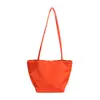 Bolso Tote de Color Sólido Nuevo de Nicho Bolsa Cesta de Verduras para Mujer de Gran Capacidad Ligero para Viajar Bolso de Hombro Único Bolso Cubo para Debajo del Brazo