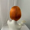 Fábrica direta peruca europeia e americana feminina preta franja limpa curto cabelo liso BOBO peruca de fibra química completa cabeça cobrir uma geração de cabelo