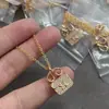 Nuevo Elegante de Alta Calidad V Chapado en Oro 18K Diamante Completo Kankan Bolso Collar para Mujeres Familia H Exquisita Cadena para Clavícula de Oro Rosa