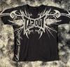 Camiseta Impresa Estilo Tapout Pintado a Mano Europeo y Americano 2025 Estilo Y2K Street Harajuku Manga Corta