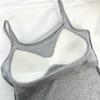 Colgador de Ropa Simple Tirante Cómodo Versátil Espalda Bonita Transpirable Modelo Algodón Fino Chaleco de Hombro con Almohadilla en el Pecho 3215