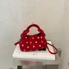 Bolso texturizado, bolso tote pequeño plisado para mujer, nueva colección de verano 2026, bolso cuadrado pequeño de lunares, bolso cruzado de moda, de lunares