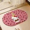 Alfombra de baño, diseño de gatito de dibujos animados, absorbente y antideslizante, fácil de limpiar, engrosada y hecha de cachemira sintética