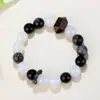 Populares en el comercio exterior, pulseras de cuentas hechas a mano para hombres y mujeres para aliviar la ansiedad, pulseras de la suerte del zodíaco de cristal natural europeas y americanas