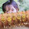 Pulsera chapada en oro de 24K18K Joyería de moneda europea colorfast suministro para puesto joyería de oro de imitación flor latón pulido al oro pulsera