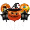 Set de Globos de Película de Aluminio de Halloween de Venta Caliente Transfronterizo Decoración de Globos para Fiesta Temática de Fantasma, Calabaza, Araña, Murciélago