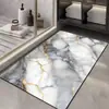 Tapete de Chão Macio de Terra de Diatomáceas com Acabamento Mármore de Luxo Leve, Tapete de Banheiro, Absorvente de Água, Secagem Rápida, Tapete para Pés Antiderrapante, Tapete de Entrada Fácil de Limpar