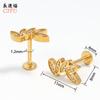 Zeming Acero Inoxidable Trébol de Cuatro Hojas Huazi Fragancia Pendientes de Zirconia para Abuela Lujo Ligero Pendientes de Hélice de Oreja de Gama Alta Pendientes de Nicho