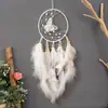 Adornos Colgantes Decorativos para Habitación de Niña, Atrapasueños en Forma de Corazón, Luz Nocturna, Tejido Hecho a Mano Lindo Regalo, Plumas de Atrapasueños