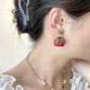 Aretes de Rosa de Flores Naturales Originales para Mujer Estilo Palacio Retro Diseño de Aretes de Lazo Aretes de Mano