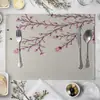 Jogo americano de folhas criativas estilo europeu tapete de mesa utensílios de cozinha jogo americano ocidental porta-copos logotipo