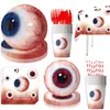 Nuevos Suministros para Fiesta Temática de Ojos de Halloween Decoraciones de Cumpleaños Accesorios de Decoración de Fiesta Platos de Papel Vasos de Papel Manteles