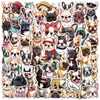 50 Pegatinas de Graffiti de Bulldog Francés de Dibujos Animados Transfronterizas Impermeables Traje Decorativo Taza Térmica Pegatinas para Planificador Venta al por Mayor