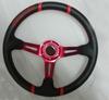 Volante de Fibra de Carbono 14 pulgadas Cuero de Ante Mate Patrón de PVC Modificado Coche de Carreras