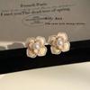 Brincos de camélia francesa para mulheres elegantes brincos de pérolas Chanel elegantes brincos de alta qualidade da moda