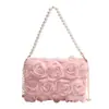 Bolso de noche de lujo para mujer, con lentejuelas, cadena de perlas y diseño floral de encaje, adecuado para fiestas y ocasiones especiales.