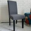 Funda de silla elástica para el hogar, paquete de medio paquete, para el hogar, restaurante, respaldo, simple, color sólido, gruesa
