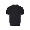 Estilo Old Money Camiseta Polo de Punto con Cuello Henry Manga Corta para Hombre Top Versión Coreana Ajuste Delgado Camiseta Casual de Gama Alta Media Manga
