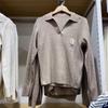 Suéter de Punto Fino para Mujer, Estilo Japonés, 24, Otoño Nuevo, Versátil, Lavable a Máquina, Canalé, Cuello Semiabierto, Solapa, de Moda 471220