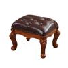 Taburete Pequeño Estilo Americano, Taburete Bajo, Otomana para Mesa de Café de Sala de Estar, Taburete Cuadrado de Cuero, Taburete Bajo de Madera Maciza para Cambiar Zapatos, Banco Pequeño Estilo Europeo para el Hogar