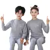 Conjunto de Ropa Interior Térmica de Algodón Otoñal para Niños, Camiseta Base de Algodón de Cuello Medio para Niñas, Pijama para Adolescentes