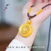 Loja de Ouro Puzuo Mesmo Estilo Banhado a Ouro Cravejado de Diamantes Giratório Filigrana Ruyi Auspicioso Oito Tesouros Bússola Colar Corrente para Suéter para Mulheres