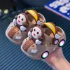 Pantuflas de Verano para Niños Niña Coche Brillante Luz Interior Suave Suela Antideslizante Zapatos de Agujero de Huevo para Niños