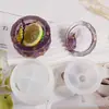 Bote de Almacenamiento Redondo Diamante Multifacético de Resina Epoxi Amapola Molde de Silicona para Cenicero de Yeso DIY Caja de Almacenamiento