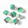 Dados de Resina Jogo de Mesa DND Dungeons & Dragons COC Roleplaying TRPG Cthulhu Poliédricos D4-D20 Conjunto de 7 Peças