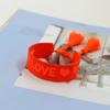 Presente de Dia dos Namorados Tamanho Ajustável Cor Fita Bordada Amor Borla Carta Charm Bracelet