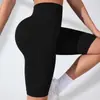 Pantalones de Yoga de Cintura Alta Transfronterizos Europeos y Americanos de Cinco Puntos Línea de Cadera de Durazno Pantalones de Yoga para Mujer Fitness Capa Base Sin Costuras Pantalones Deportivos