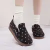 Invierno Nuevo Retro Lunares Moda Zapatos Birkenstock para Mujer Casual Planos Zapatos de Frijol Punta Redonda Zapatos Individuales Zapatos para Madre Zapatos de Algodón