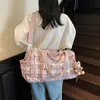 Bolso de Hombro a Cuadros Literario Fresco Bolso para Estudiante Universitario para Ir a Clase Nueva Moda Gran Capacidad Bolso Tote Casual